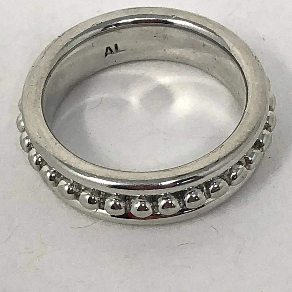 Dot Beaded Ring Sz 7  Aluminum Arthur Court Discontinued Jewelry